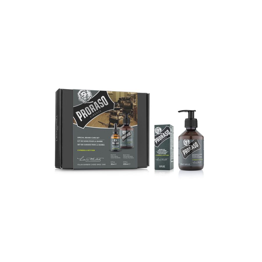 Набір для бороди Proraso Duo Pack Oil + Shampoo Cypress & Vetyver